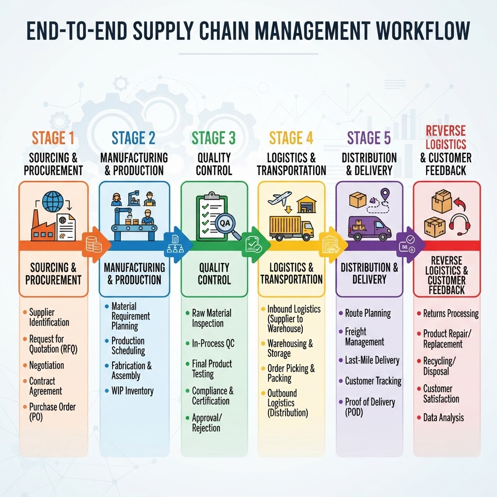 Food supply process workflow